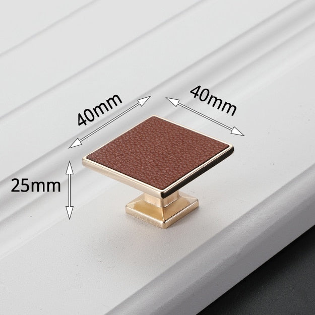 KAK Vintage Leather Cabinet Knobs and Handles Wardrobe Kitchen - KiwisLove