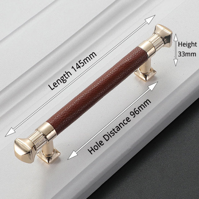 KAK Vintage Leather Cabinet Knobs and Handles Wardrobe Kitchen - KiwisLove