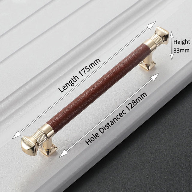 KAK Vintage Leather Cabinet Knobs and Handles Wardrobe Kitchen - KiwisLove