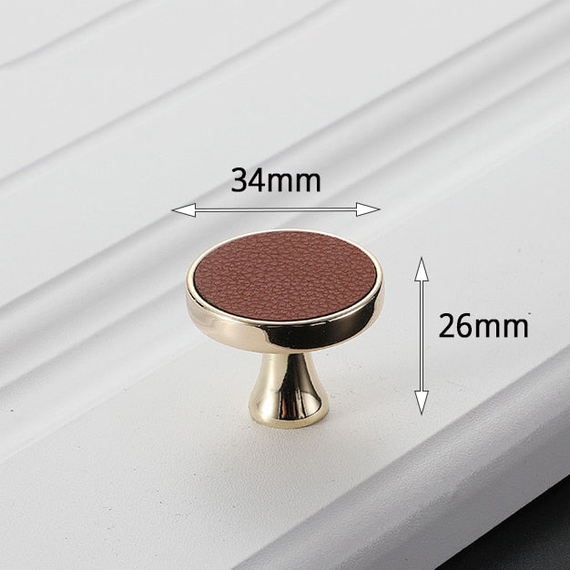 KAK Vintage Leather Cabinet Knobs and Handles Wardrobe Kitchen - KiwisLove