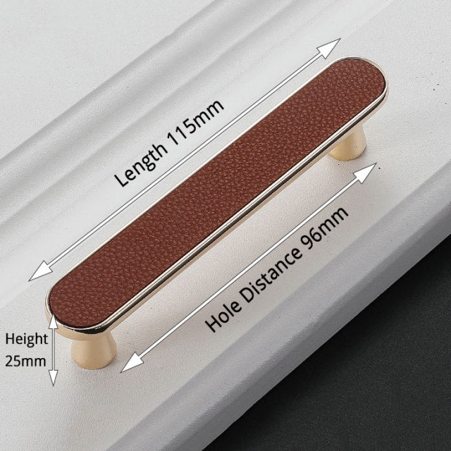 KAK Vintage Leather Cabinet Knobs and Handles Wardrobe Kitchen - KiwisLove