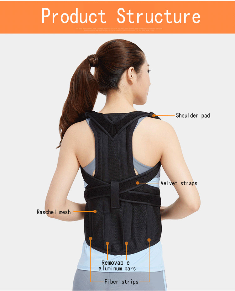 OPER Adjustable Posture Corrector Back Orthopedic Support Shoulder Brace Lumbar - KiwisLove