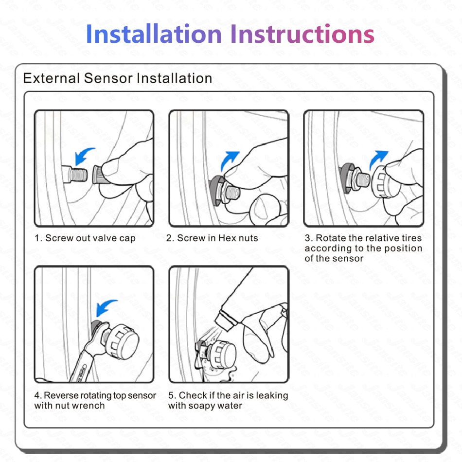 USB Android TPMS Car Tire Pressure Alarm Monitor  Temperature Warning - KiwisLove