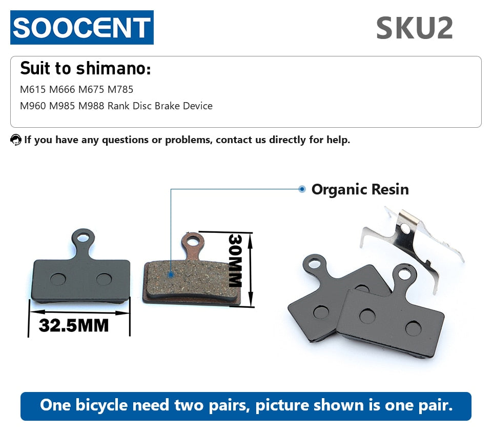 1 Pair MTB Mountain Bike Brake Pads for Shimano M445 355 395 - KiwisLove