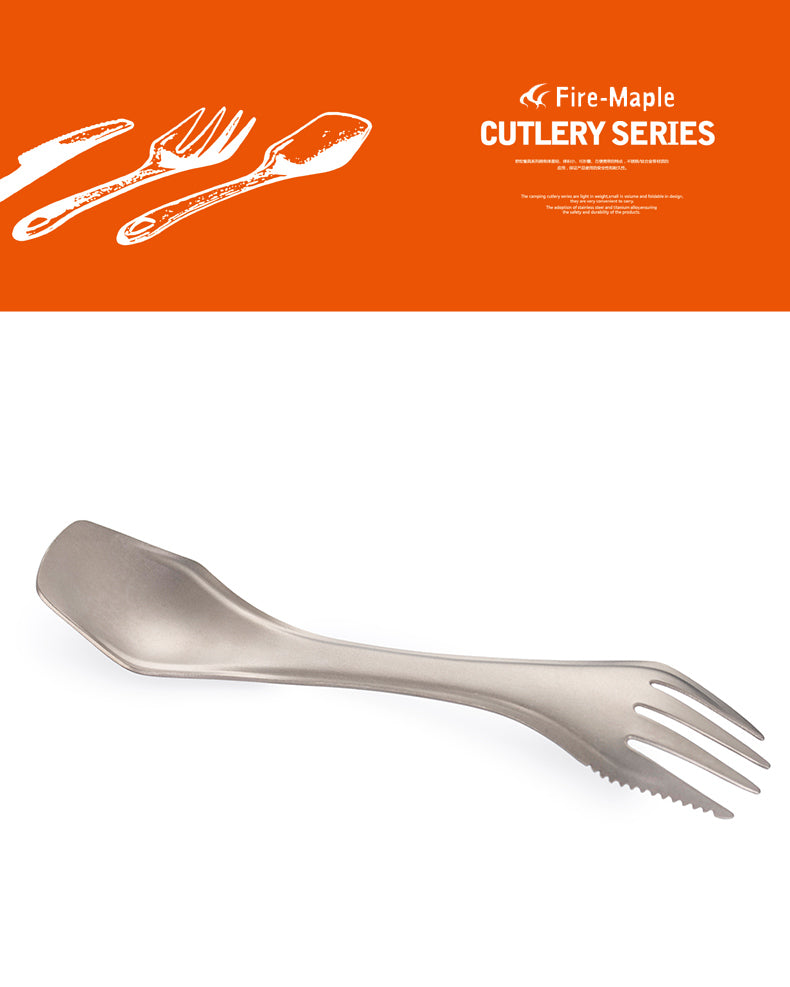 Fire Maple 3 In 1 Titanium Fork Cutlery Spork FMT-T23 Lightweight Portable Camping - KiwisLove
