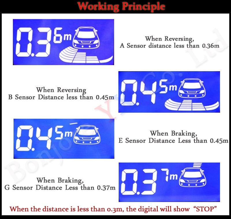 LED Monitor  Parking Sensor 8 Car Parktronic Front Parking Sensor Motion Parking Backlight Car Detector - KiwisLove