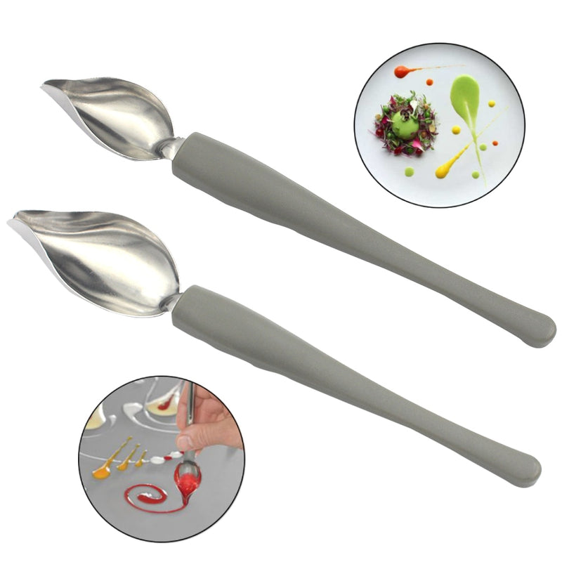 Chef Decoration Pencil Anti-slip Accessories Draw Tools Stainless Steel Portable Mini Sauce Painting Coffee Spoon Kitchen Home - KiwisLove
