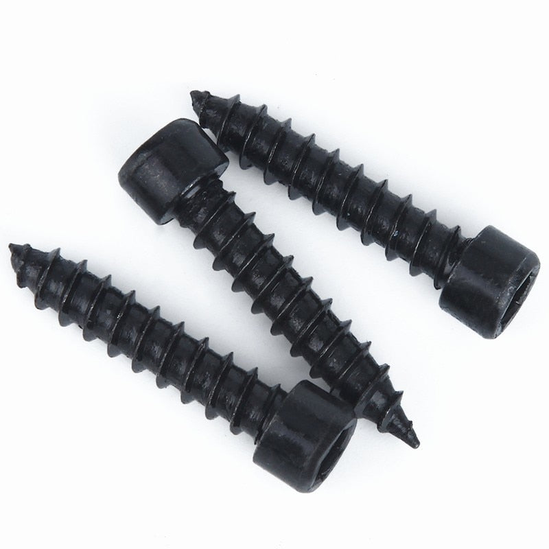 50pcs  Carbon Steel Black Hexagon Socket Cap Head Self Tapping Screw - KiwisLove