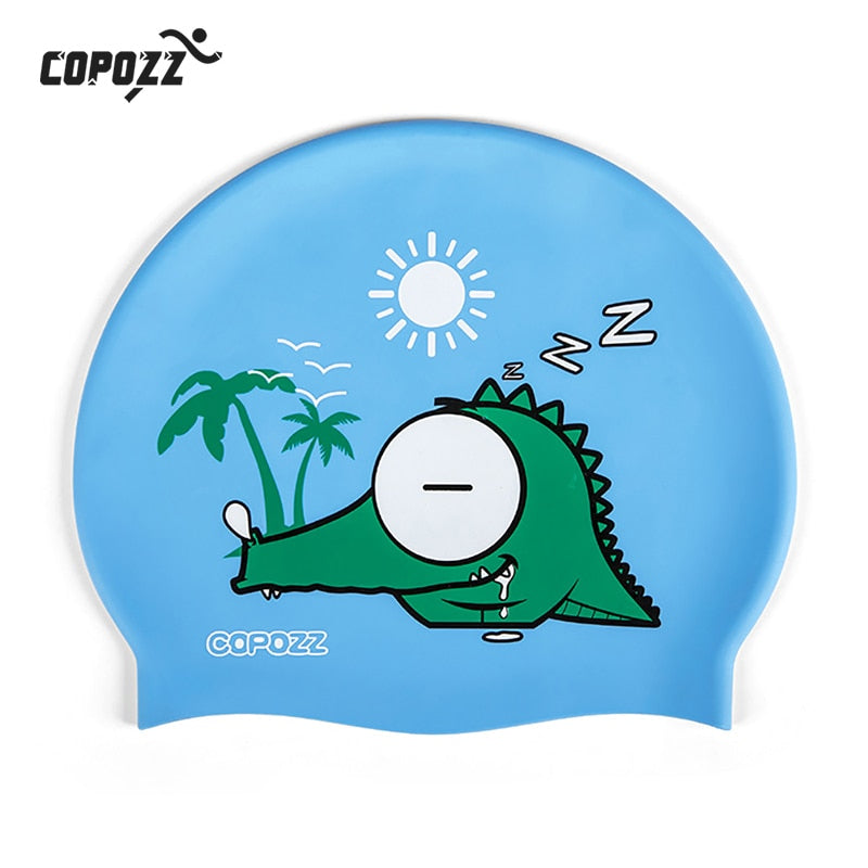 COPOZZ Swimming Cap Cartoon Children Kids Badmuts Waterproof Boy Girl - KiwisLove