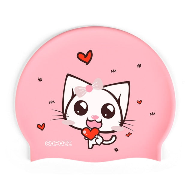 COPOZZ Swimming Cap Cartoon Children Kids Badmuts Waterproof Boy Girl - KiwisLove