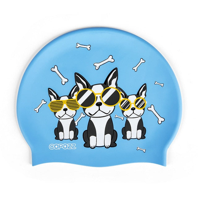 COPOZZ Swimming Cap Cartoon Children Kids Badmuts Waterproof Boy Girl - KiwisLove