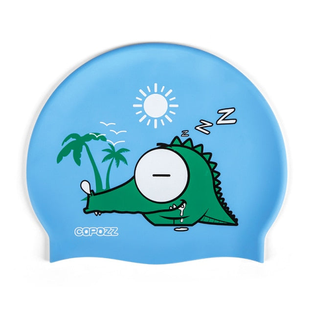 COPOZZ Swimming Cap Cartoon Children Kids Badmuts Waterproof Boy Girl - KiwisLove
