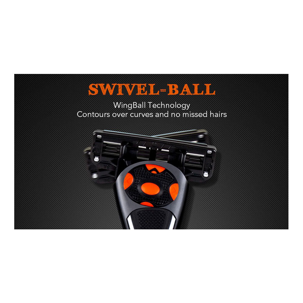 Qshave Black Spider Razor + 5pcs USA X5 Blades + 1pc Germany X6 Blades - KiwisLove