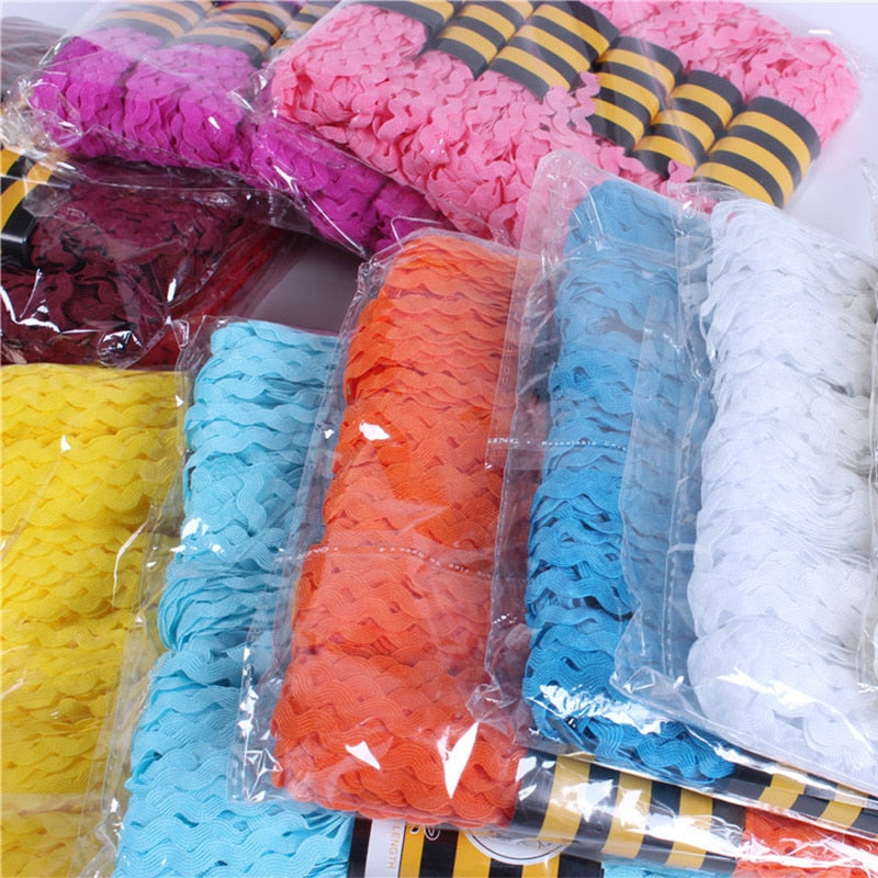 15Yard Multi Colors Terylene Ribbon Ric Rac Zig Zag Lace Trimming Ribbon for Patchwork party decor DIY craft supplies 5mm width - KiwisLove