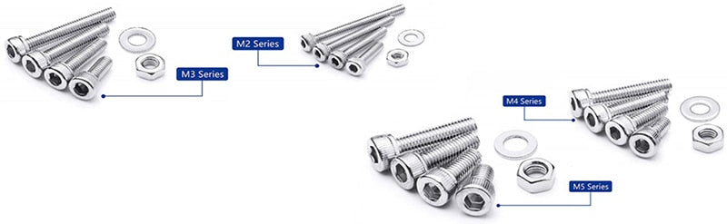 880Pcs Hexagon Hex Socket Head Cap Screw Set  Bolt  Nut Machine Screw - KiwisLove