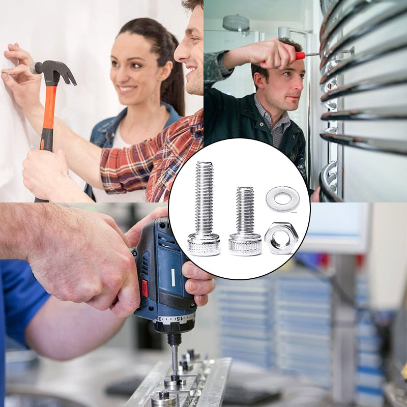 880Pcs Hexagon Hex Socket Head Cap Screw Set  Bolt  Nut Machine Screw - KiwisLove