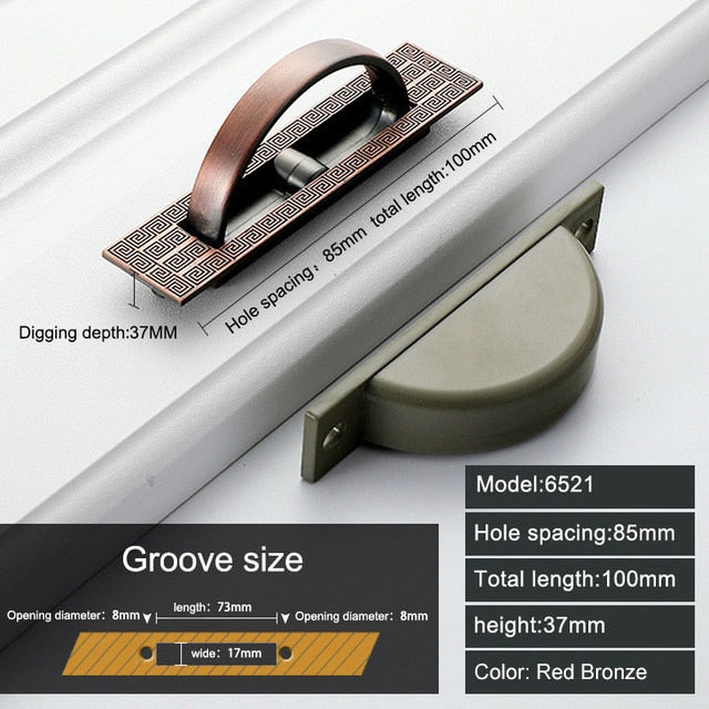 Vintage Hidden Door Handles Recessed Flush Pull Cover - KiwisLove