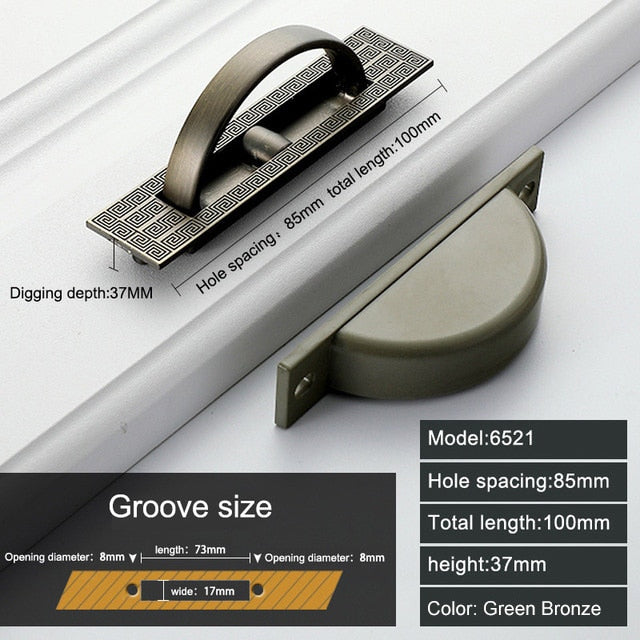 Vintage Hidden Door Handles Recessed Flush Pull Cover - KiwisLove