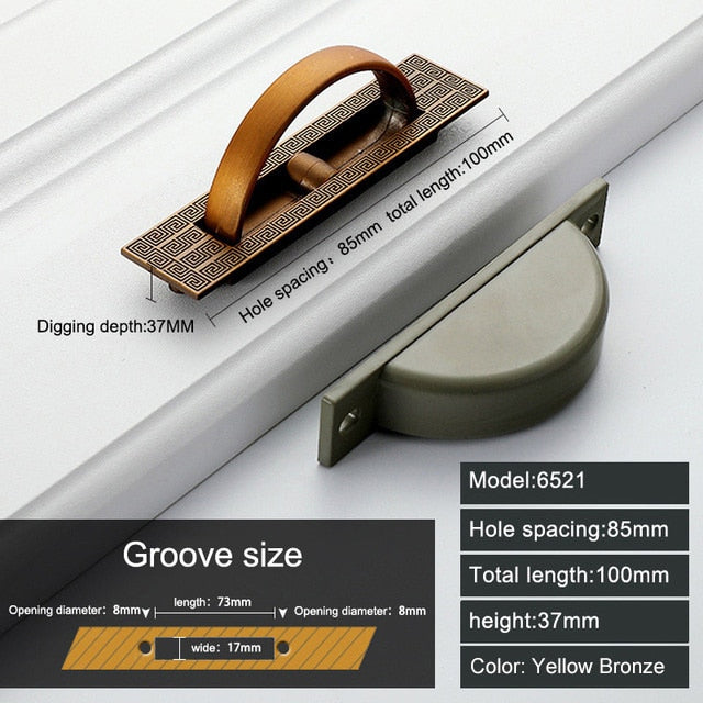 Vintage Hidden Door Handles Recessed Flush Pull Cover - KiwisLove