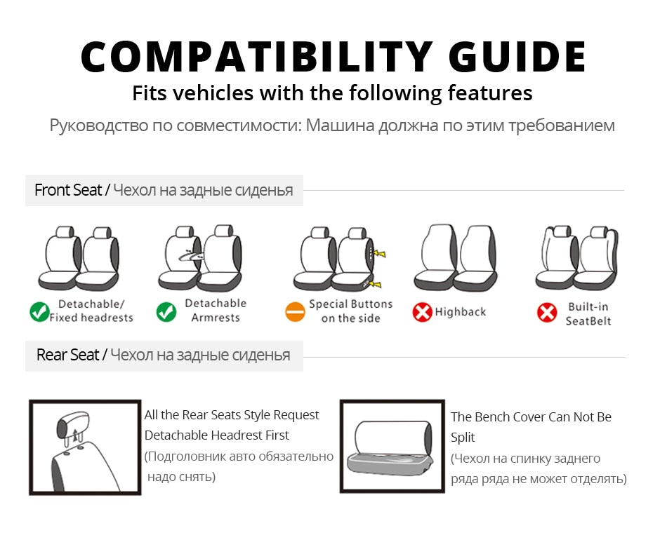 Seat Covers Full Car Seat Cover Universal Fit Interior Accessories Protector Color Gray Car-Styling - KiwisLove