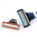 QShave Blue Men Shaving Razor 1 Handle + 1pc X3 Blade + 9pcs X5 Blade - KiwisLove