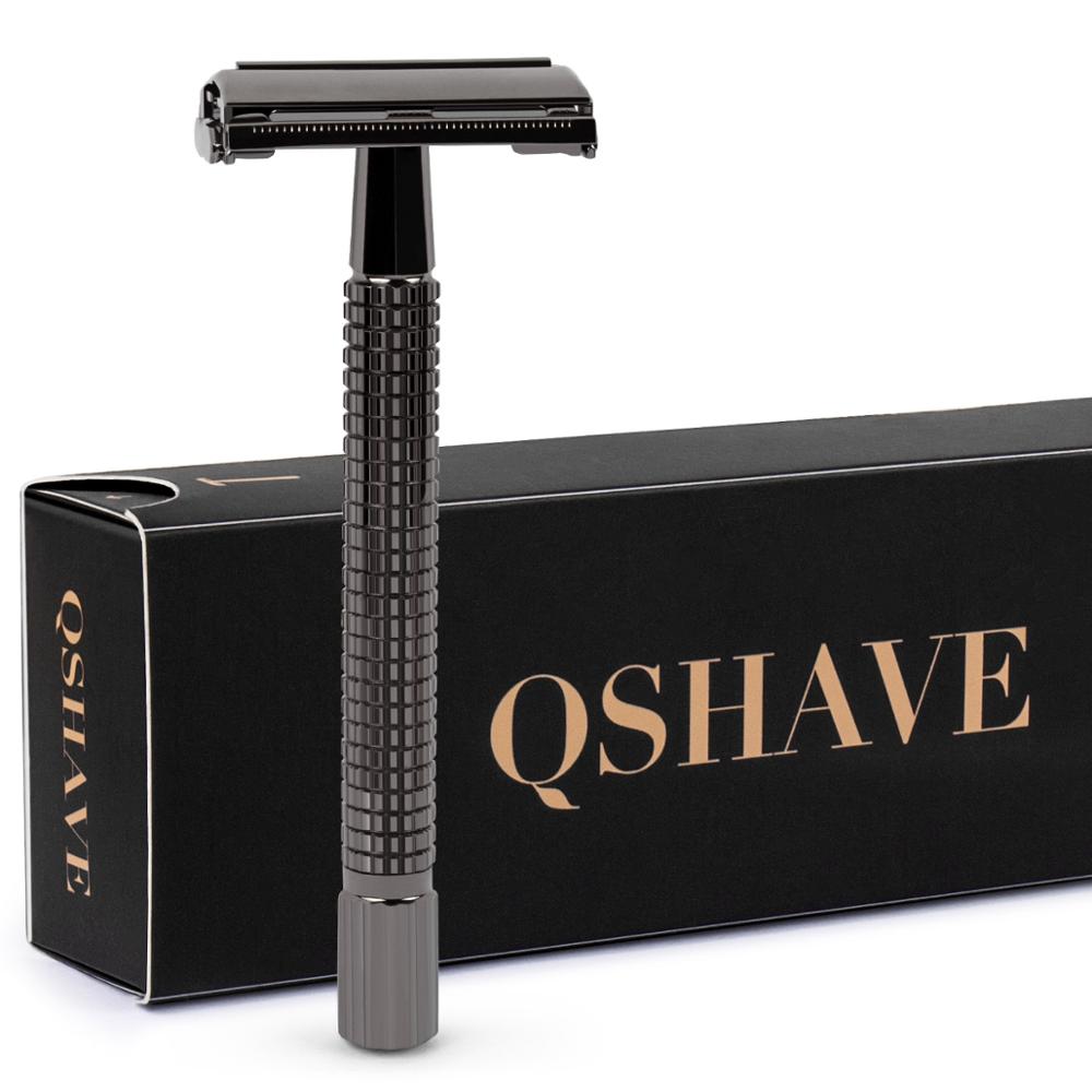 QShave Long Handle Butterfly Open Safety Razor Double Edge - KiwisLove