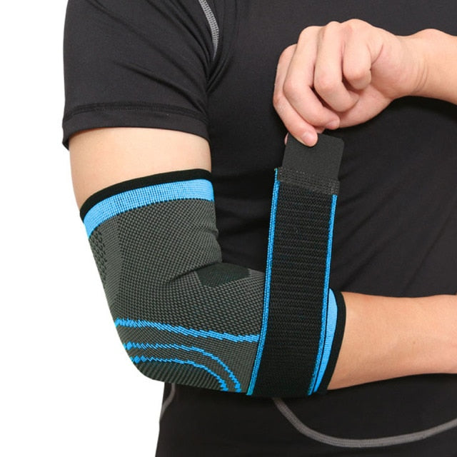 1PCS Sports Elbow Brace Compression Sleeve Arm Support with Strap - KiwisLove