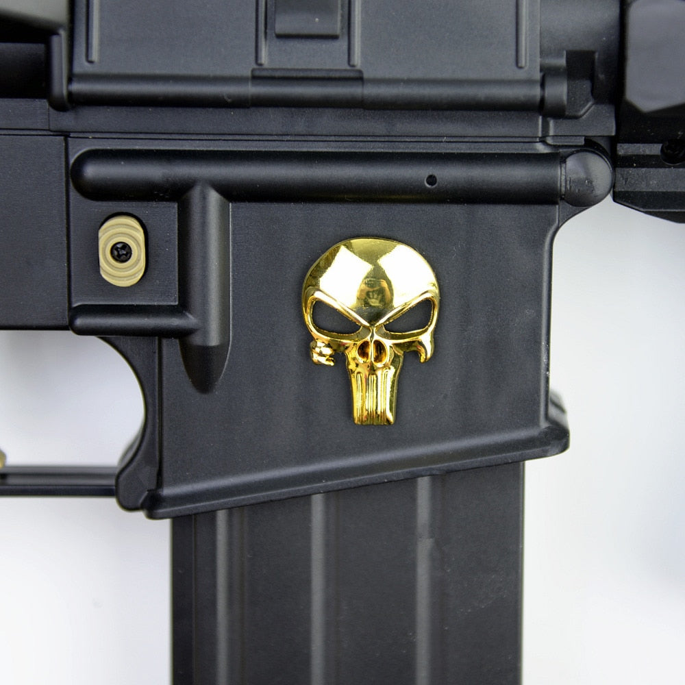 3D Punisher Skull Deadpool Magwell Metal Decal Badge Sticker AR15 AK47 M4 M16 Airsoft Rifle Pistol - KiwisLove
