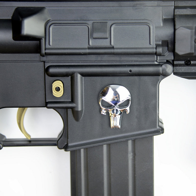3D Punisher Skull Deadpool Magwell Metal Decal Badge Sticker AR15 AK47 M4 M16 Airsoft Rifle Pistol - KiwisLove