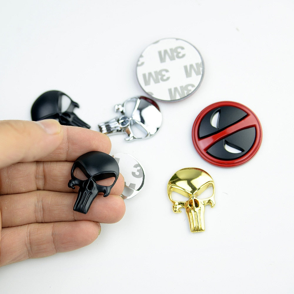3D Punisher Skull Deadpool Magwell Metal Decal Badge Sticker AR15 AK47 M4 M16 Airsoft Rifle Pistol - KiwisLove
