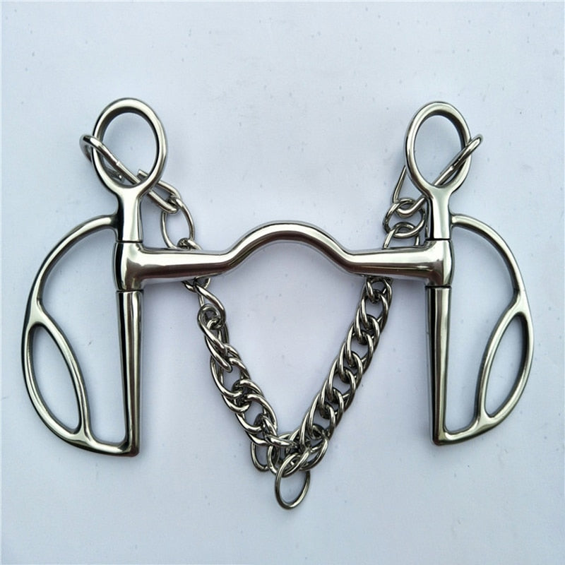 Stainless Steel Horse Bit Horse Screw Joint Mouth With Hook Binocular Chain - KiwisLove