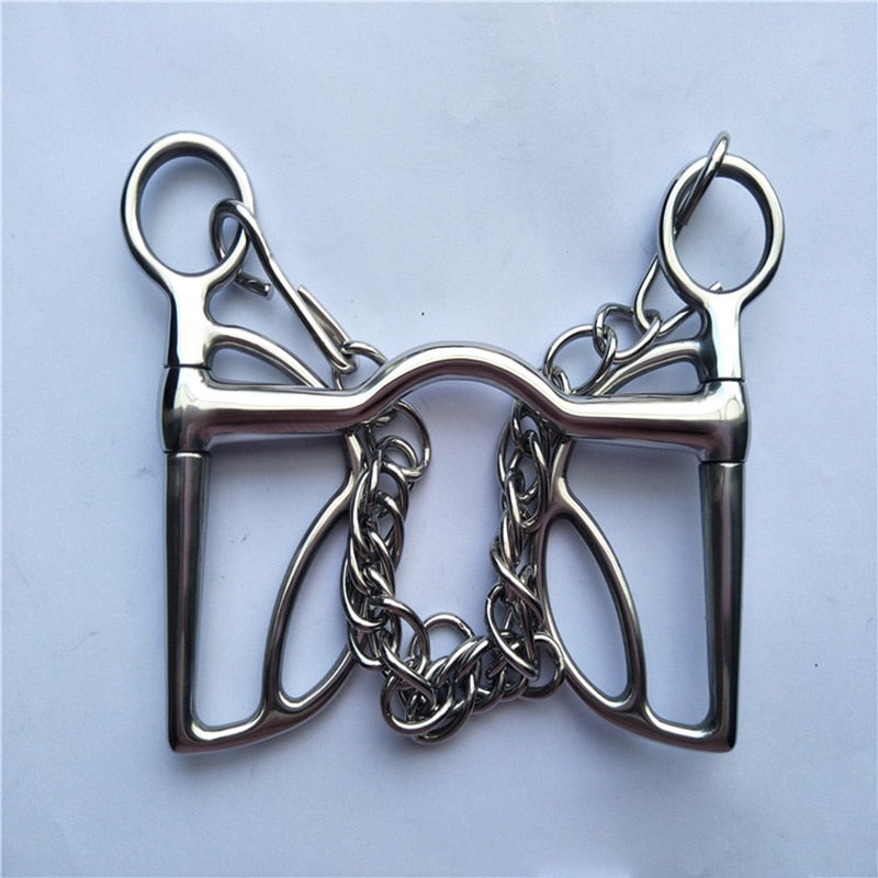 Stainless Steel Horse Bit Horse Screw Joint Mouth With Hook Binocular Chain - KiwisLove