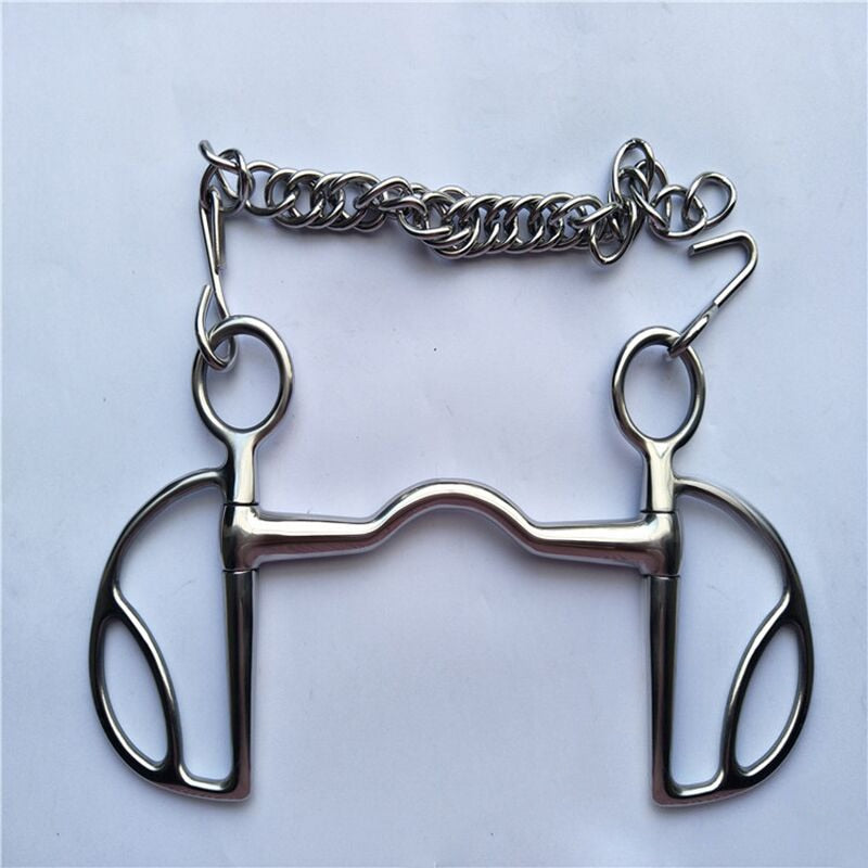 Stainless Steel Horse Bit Horse Screw Joint Mouth With Hook Binocular Chain - KiwisLove