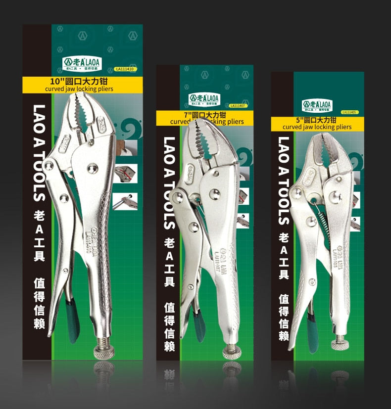 LAOA Locking Pliers Cr-Mo Material Round Nose Locking Tool Water Pipe Wrench - KiwisLove