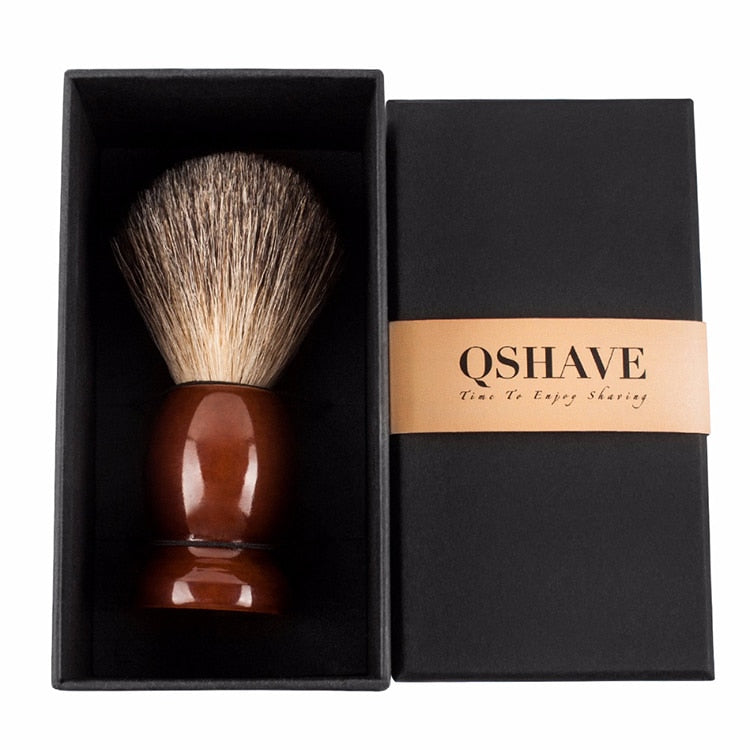 Qshave  Razor + 100% Pure Badger Hair Shaving Brush + Stand Holder - KiwisLove