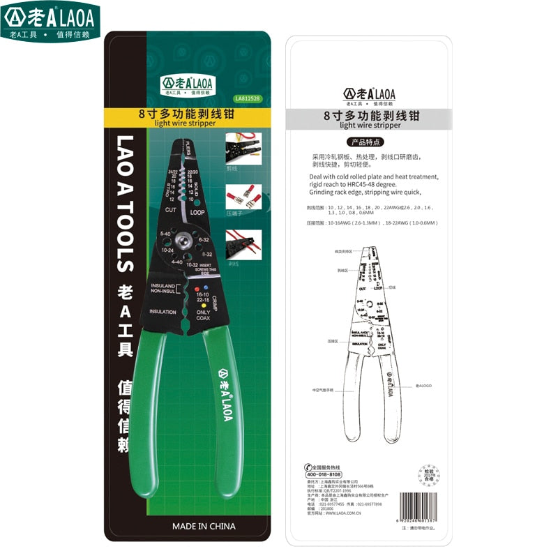 LAOA 8inch Wire Stripping Pliers Practical Multi-function Crimp  Electric Pliers - KiwisLove