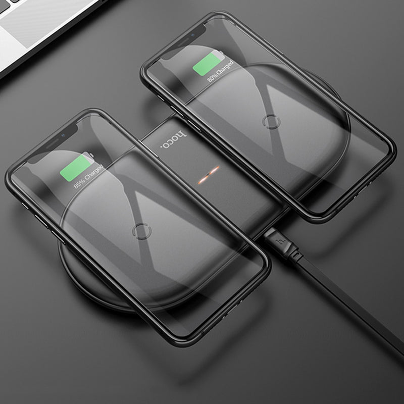 HOCO Fast Dual 2in1 Wireless Charger Pad for Airpods Pro for iPhone X XR XS 11 Pro Max Samsung S10 Xiaomi QI Induction Charging - KiwisLove