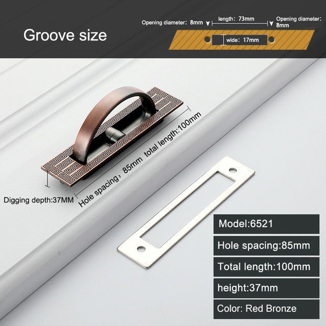 Vintage Hidden Door Handles Recessed Flush Pull Cover - KiwisLove