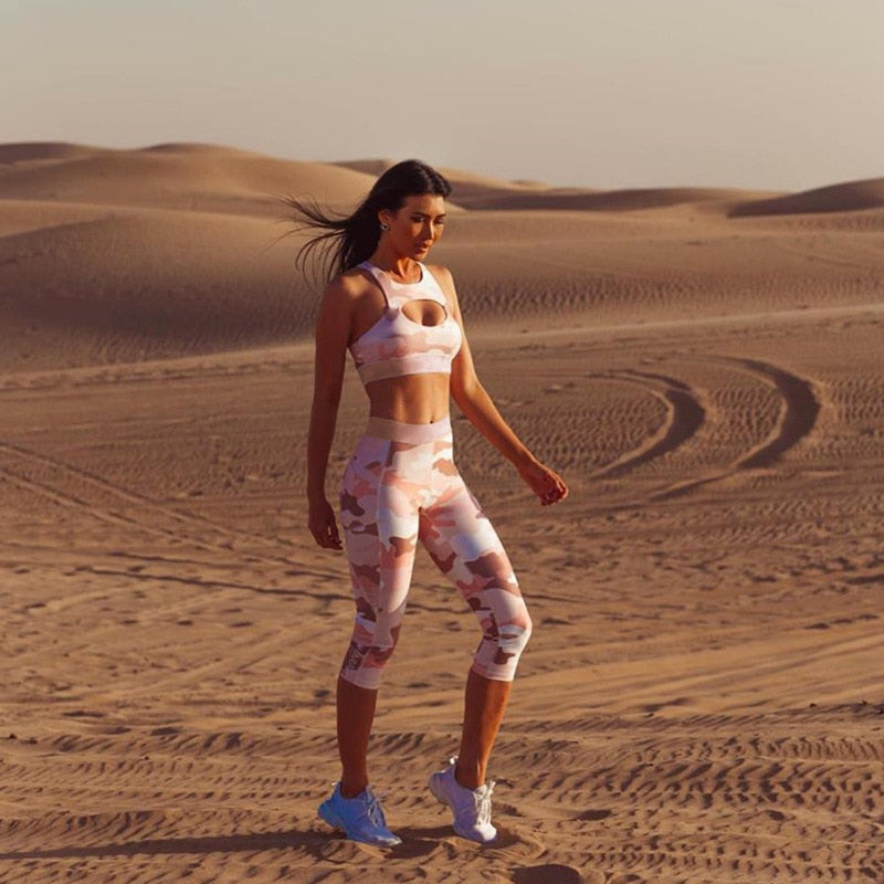 Women Fitness Yoga Suit Workout  Crop Top Pant Gym Wear Running Tracksuit - KiwisLove