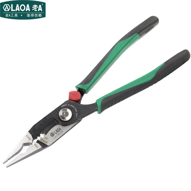 LAOA 8inch Electrician Pliers Cr-Mo Crimping Nippers Cable Wire Stripper Long Nose Pliers - KiwisLove