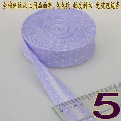 Bias Tapes (1") 25mm wide Single Fold Cotton Bias Binding Tapes STARS Series DIY Craft Apparel Sewing Fabric 5meters/lot - KiwisLove