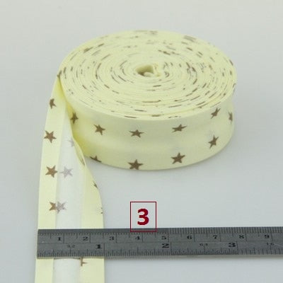 Bias Tapes (1") 25mm wide Single Fold Cotton Bias Binding Tapes STARS Series DIY Craft Apparel Sewing Fabric 5meters/lot - KiwisLove