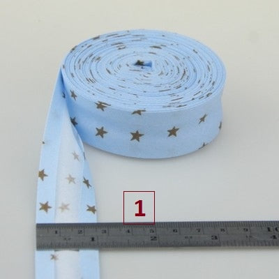 Bias Tapes (1") 25mm wide Single Fold Cotton Bias Binding Tapes STARS Series DIY Craft Apparel Sewing Fabric 5meters/lot - KiwisLove