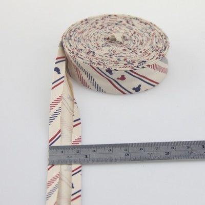 Bias Tapes (1") 25mm wide Single Fold Cotton Bias Binding Tapes STARS Series DIY Craft Apparel Sewing Fabric 5meters/lot - KiwisLove
