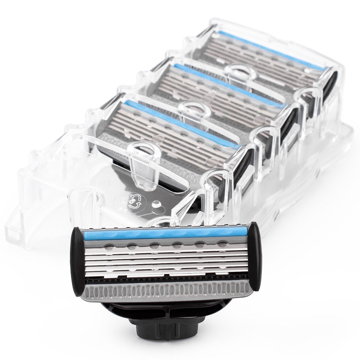 QShave Blue Series Blade  Razor Refill 12 Cartridges (Only Blades No Handle) - KiwisLove