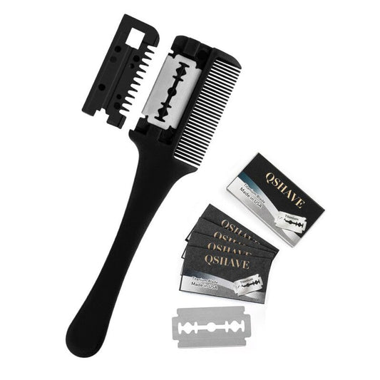 New Hair Razor Comb Cutting Thinning Comb Trimmer with 5 Blades - KiwisLove