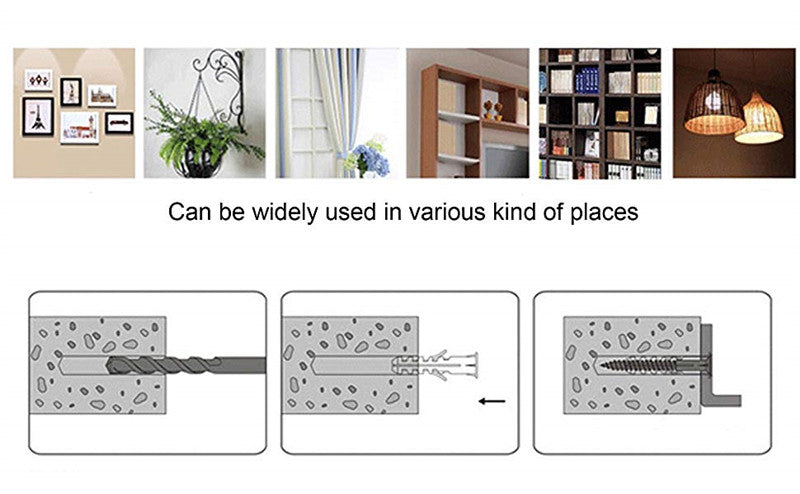 NINDEJIN 482pcs/set Plastic Expansion Drywall Anchor Set - KiwisLove