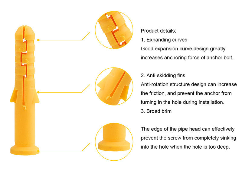 NINDEJIN 482pcs/set Plastic Expansion Drywall Anchor Set - KiwisLove