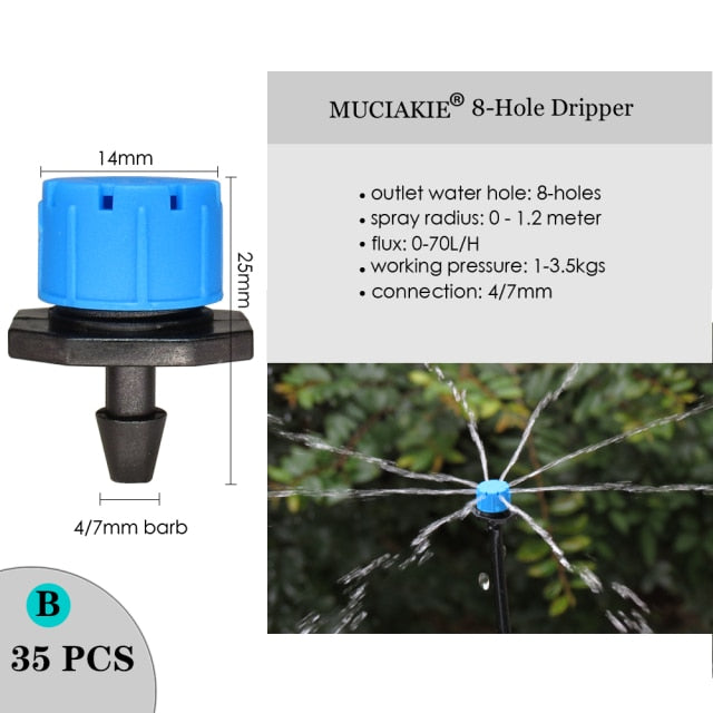 MUCIAKIE Variety Style Adjustable Irrigation Sprinkler Garden Emitters Stake Dripper Micro Spray Rotating Nozzle Watering Arrow - KiwisLove
