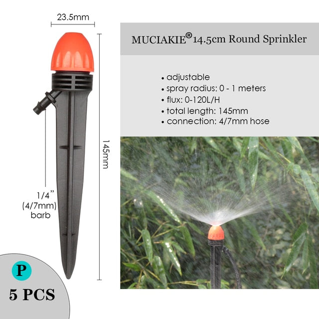 MUCIAKIE Variety Style Adjustable Irrigation Sprinkler Garden Emitters Stake Dripper Micro Spray Rotating Nozzle Watering Arrow - KiwisLove